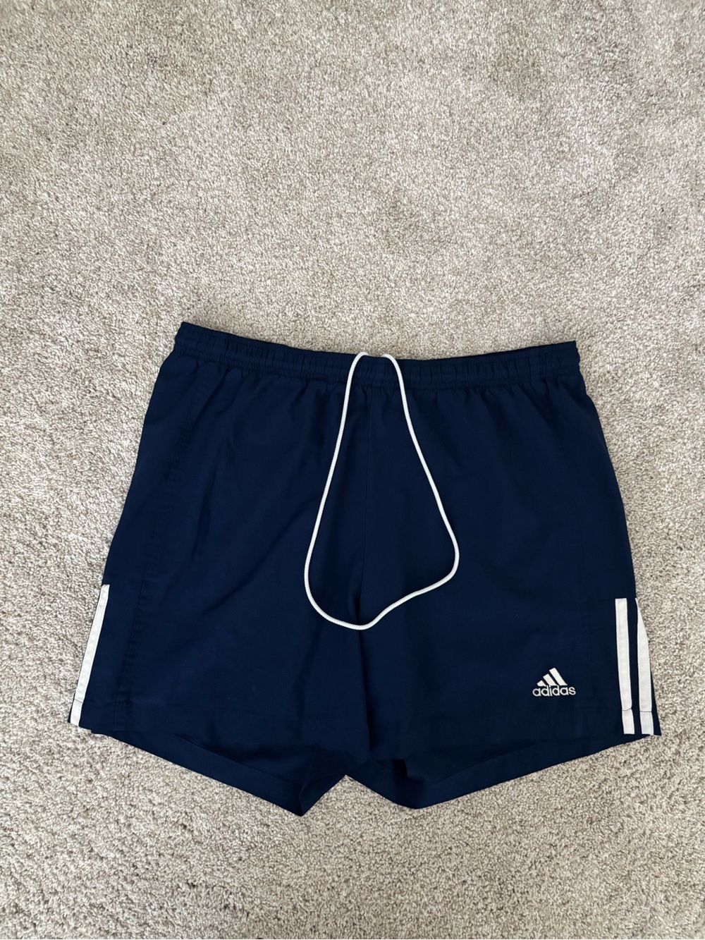 Vintage 90s Adidas Soccer Shorts 4” Inseam Mens L Navy Made In USA Athletic Gym